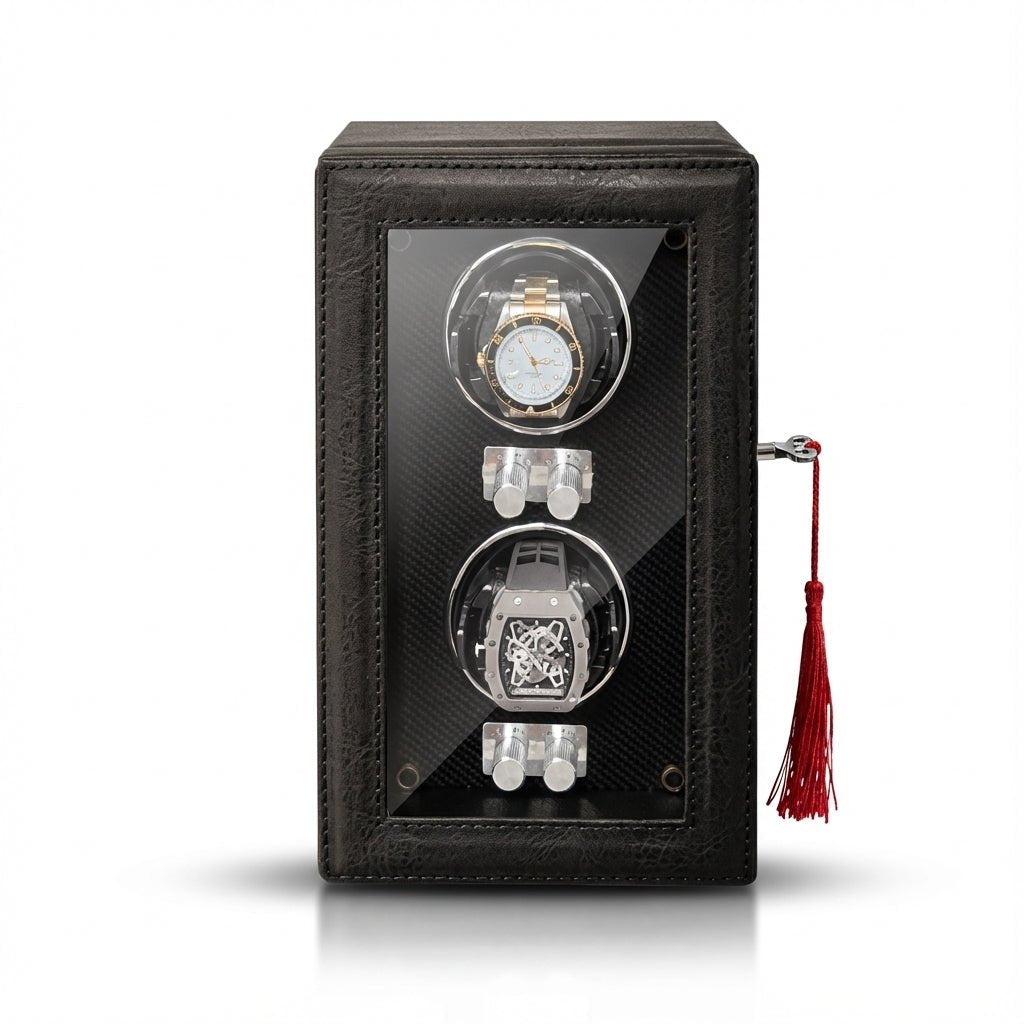 WatchMatic Aurex Double Watch Winder Black -02 - WatchMatic