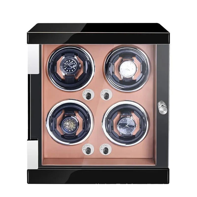 WATCHMATIC Bruno Brown Luxury Watch Winder - 9 Slots 14:200006151Black  Brown-9;5:201452367Vertical type D - WatchMatic