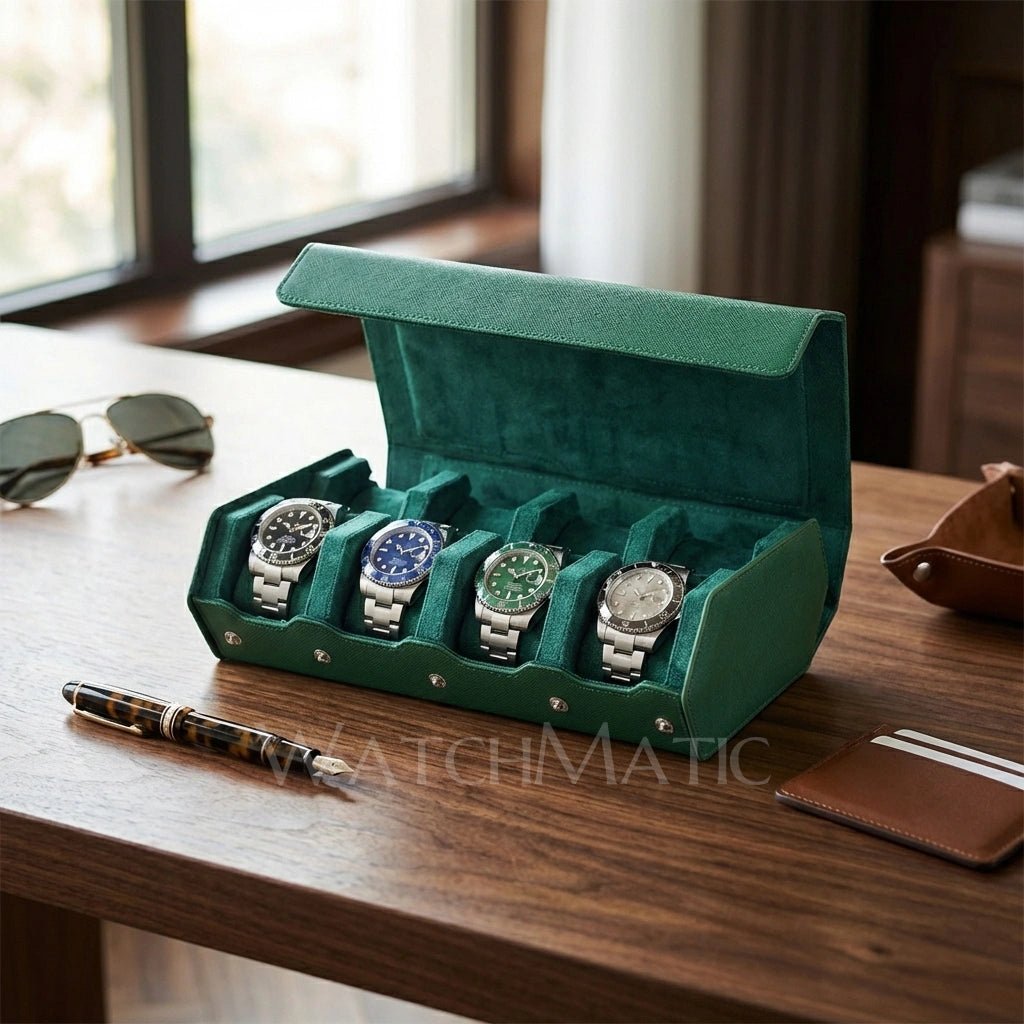 WATCHMATIC Hexagon Watch Box 14:350850green-6slots - WatchMatic